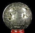 Polished Pyrite Sphere - Peru #65111-1